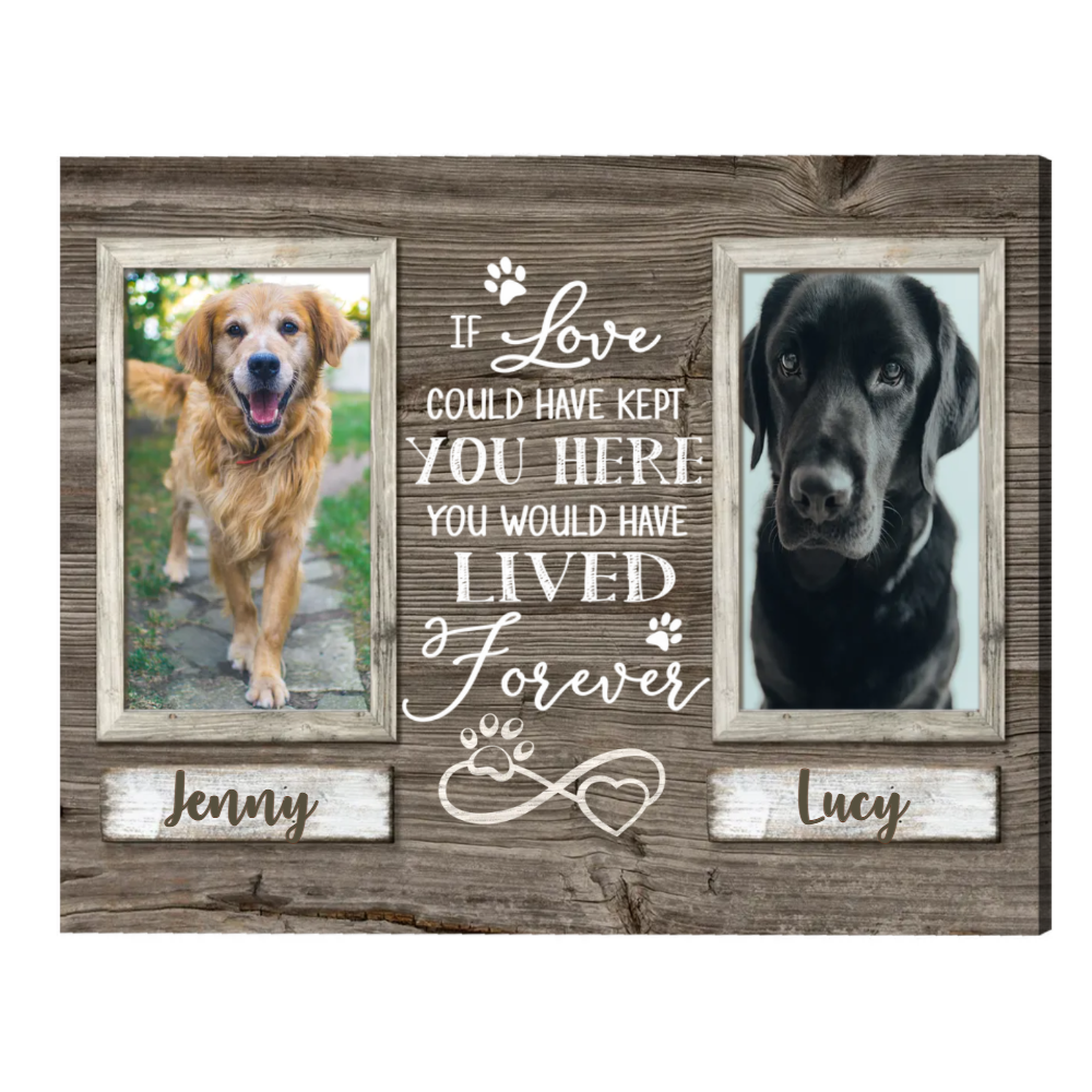 Pet Memorial Gifts, Sympathy Gifts For Pet Loss, Double Photo Dog Canvas