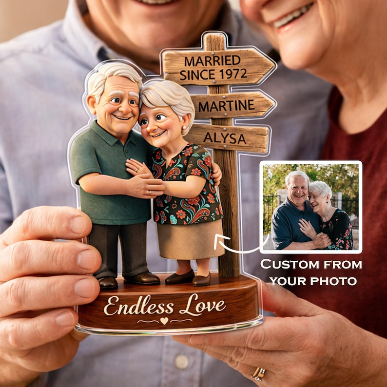 Endless Love Personalized Couple Figurine - Personalized Acrylic Block