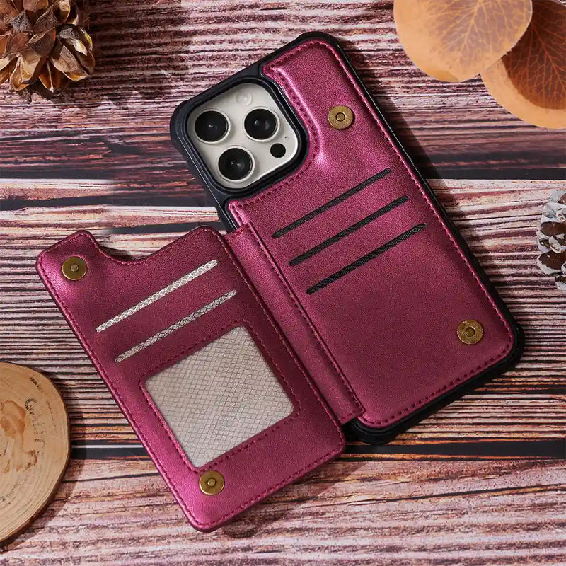 Together And Forever Yours - Personalized Leather Flip Wallet Phone Case