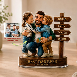 Personalized Dad Acrylic Plaque From Photo, Custom Fathers Day Gift For Dad, Acrylic Decor, Best Dad Ever Gift