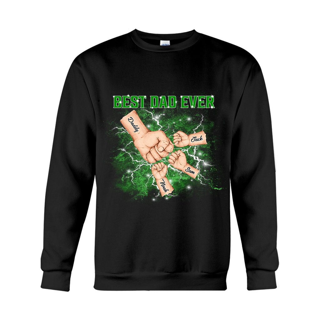 Best Dad Ever Bootleg Father & Kids Fist Bump - Personalized Father T-shirt And Hoodie Gift For Father