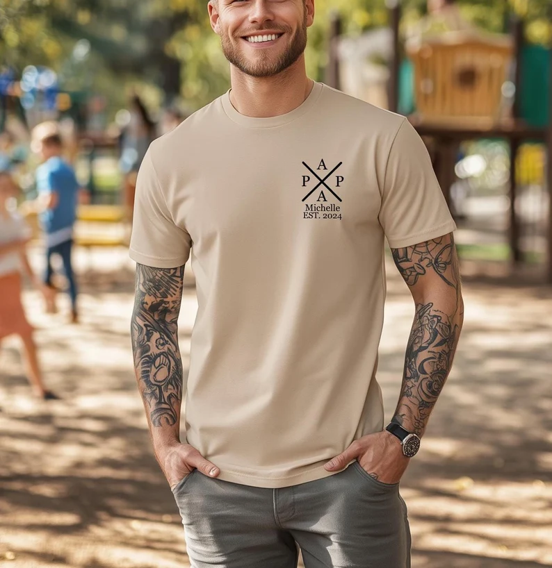 Timeless fatherhood: Personalized dad shirt. Father's Day gift