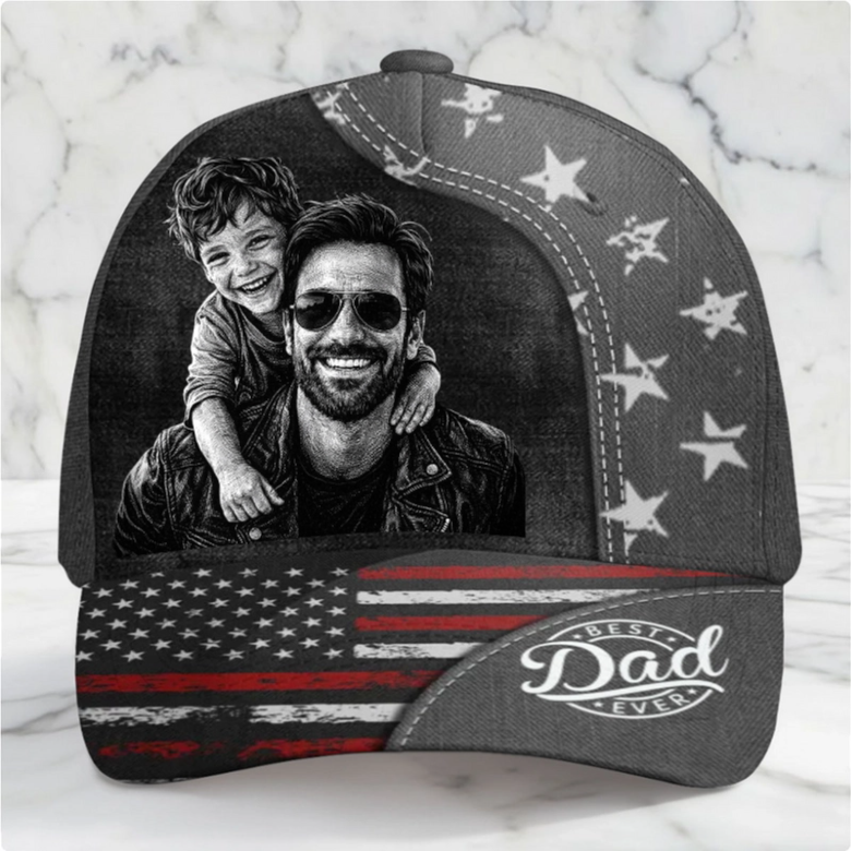 Custom Photo Cap - Personalized Father's Day Birthday Gifts For Dad, Grandpa - Forever Proud Of You
