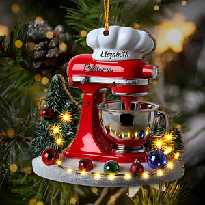 Love Baking, Christmas Stand Mixer - Personalized Baking Ornament