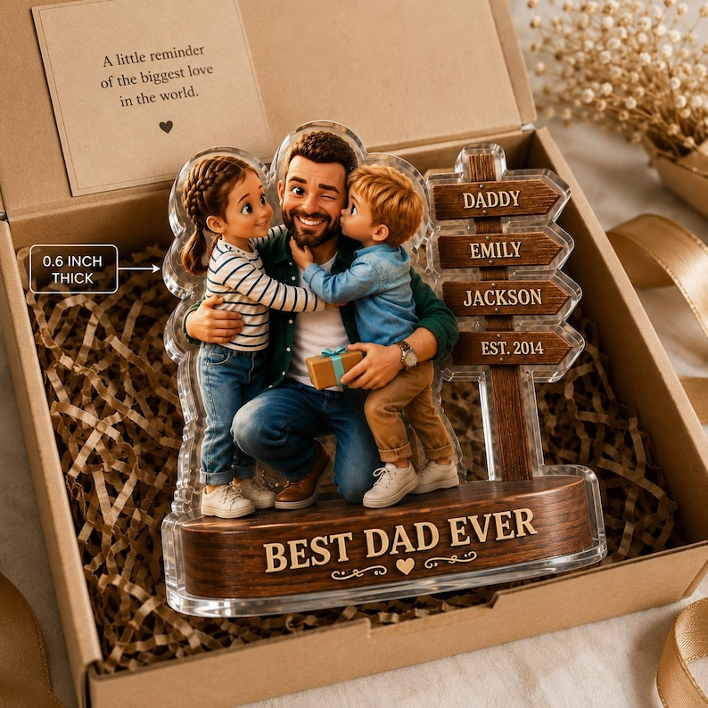 Personalized Dad Acrylic Plaque From Photo, Custom Fathers Day Gift For Dad, Acrylic Decor, Best Dad Ever Gift
