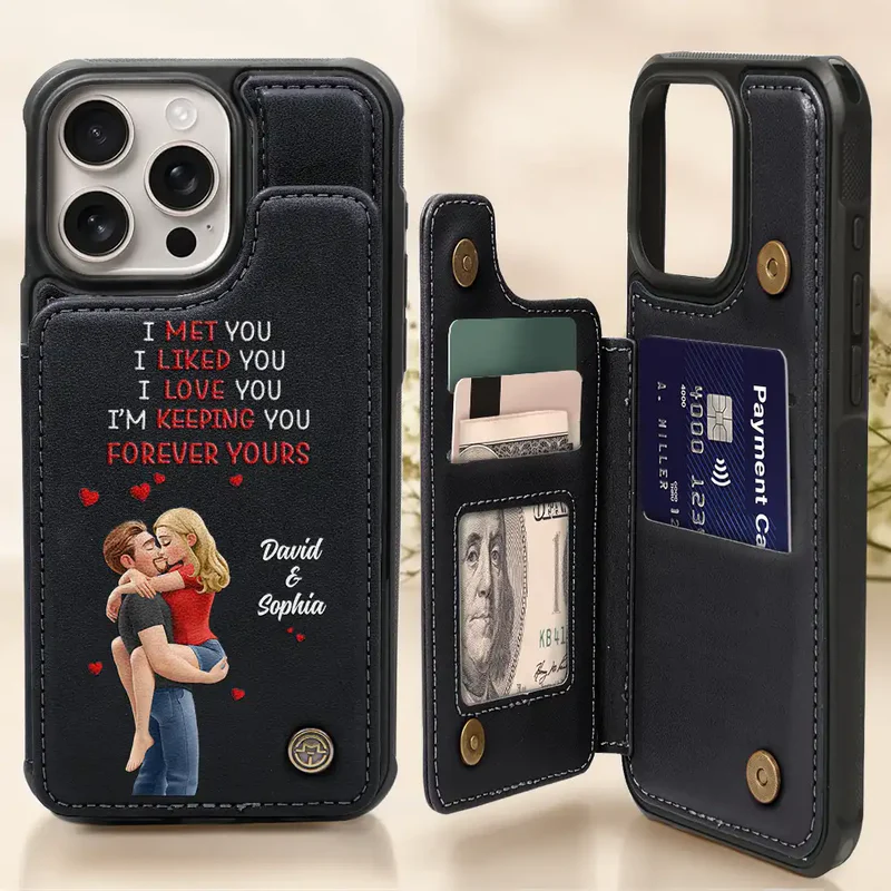 Together And Forever Yours - Personalized Leather Flip Wallet Phone Case