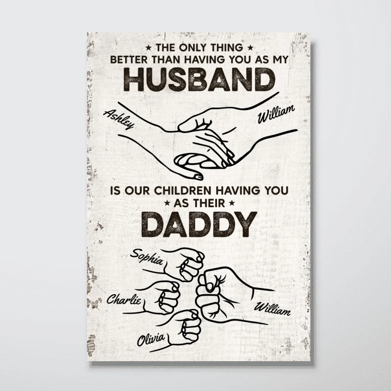 The Only Thing Having You As My Husband Fist Bump Outline Personalized Poster