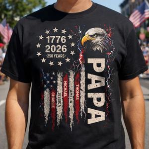 Patriotic Eagle Grandpa USA 250th Anniversary - Personalized Shirt for Dad, Grandpa, Husband