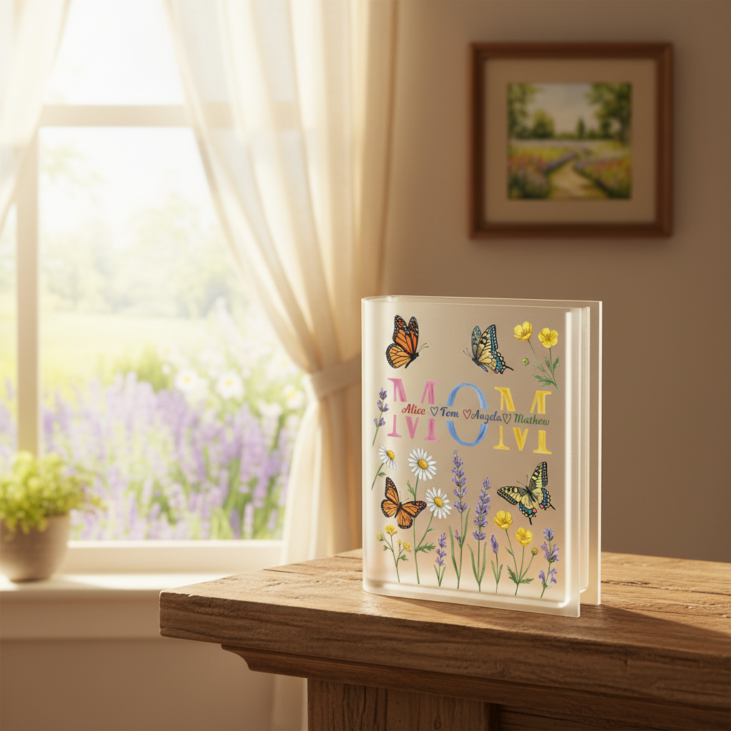 Custom Family Book Vase | Gift for Mom Grandma | Mom with Kids Names Hand Book Vase | Gift For Mother day