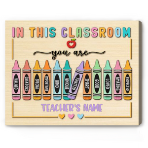 Custom Teacher Welcome Canvas For Classroom, Teacher Back To School Gifts, Teacher Name Gifts, In This Classroom Sign Decor