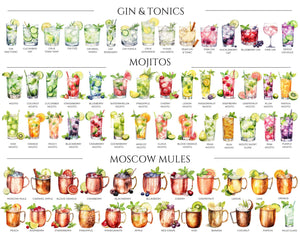 Custom Roommate Drink Backdrop, Roommates as Drinks, Trendy College Apartment Dorm Art, Bar Cart Decor, Personalized Wall Art