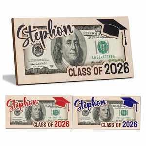 Graduation Money Holder 2026 Personalized, Graduation Gifts Money Holder with Name, Wooden Graduation Card Box Cash Holder Envelope, Class of 2026 Graduation Gifts