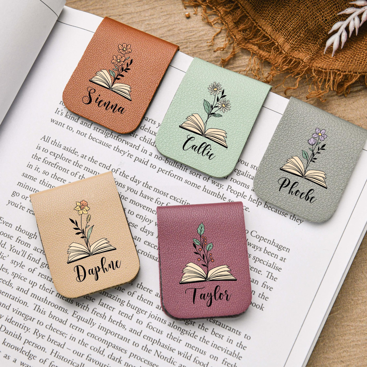 Personalized Birth Flower Magnetic Bookmark, Custom Name Leather Bookmark, Birthday Gift For Book Lover e00d03a9-71e4-4cce-803b-6efc85f3dd30-5.png