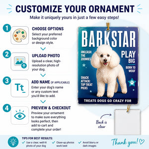 BARKSTAR Dog Magazine Cover Photo Ornament - Personalized Transparent Acrylic Ornament e013e5bd-5d87-41b7-8cdd-f213c2058960.jpg
