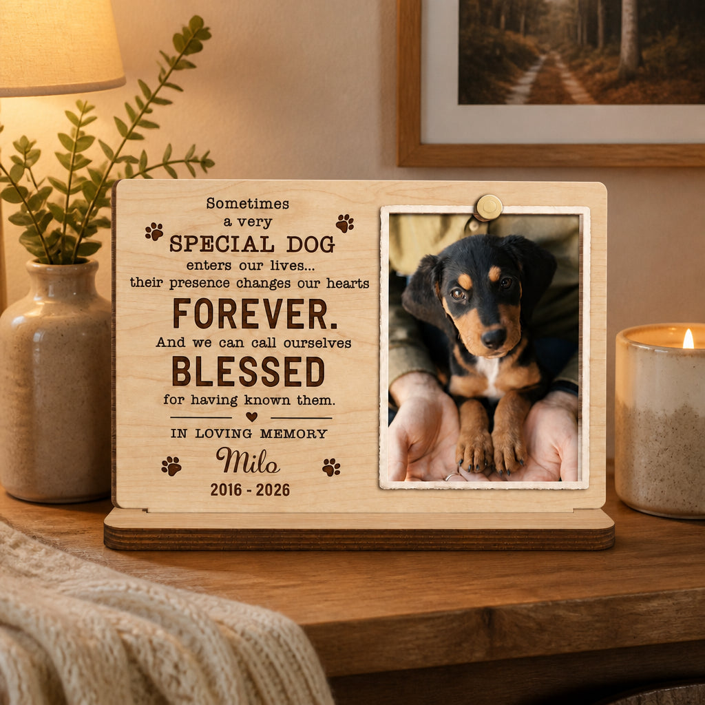 Personalized Dog Memorial Photo Table Sign – "Sometimes a very special dog..." - Personalized Wooden Photo Table Sign e0144412-cac2-404e-8eee-49c5b902e339.jpg