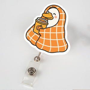 Cozy Goose Pumpkin Spice Badge Reel, Autumn Goose ID Holder for Nurses & Teachers, Fall Coffee Badge Clip, Cute Work Gift Idea. e01b5aa5-695b-4d3b-9918-ac1463266617-4.jpg