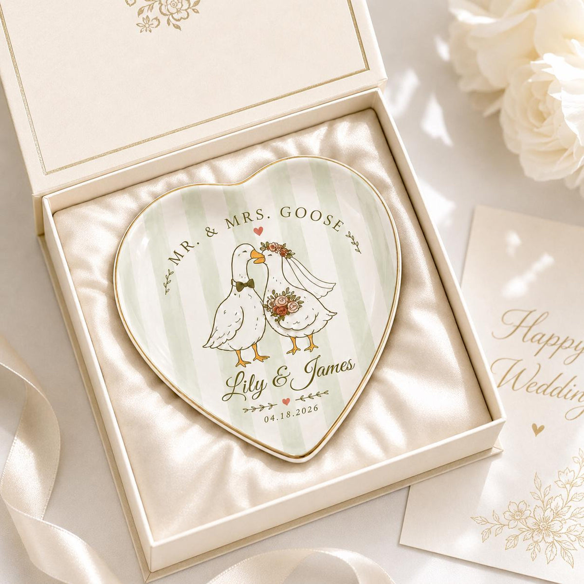 Personalized Goose Couple Ring Dish, Custom Name Wedding Ring Holder, Mr and Mrs Goose Jewelry Tray, Bridal Shower Gift for Newlyweds e01d12e4-3c53-42da-adbf-b8dd0b44198a-banner-2.jpg