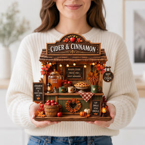 Personalized Cider & Cinnamon Wooden Block, Custom Apple Cider Stand Decor, Rustic Fall Farmhouse Shelf Sitter, Autumn Thanksgiving Gift e02c2477-13a0-45e3-a42c-9ce2e69058a4-5.jpg