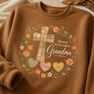 Blessed To Be Called Grandma — Patchwork Cross Personalized Names Sweatshirt - Personalized Sweatshirt e0482a08-9bdf-45ac-8675-67b8ae2d1abd.jpg