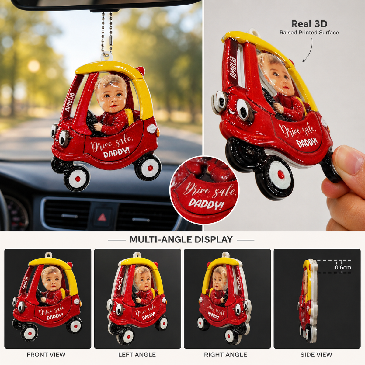 Personalized Kids Photo Real 3D Raised Ornament For Dad, Custom Drive Safe Daddy Car Ornament, Father's Day Gift, Drive Safe Gift For Grandpa e0575875-fc6b-4bb6-99ac-1420d55c12f6-banner-3.png