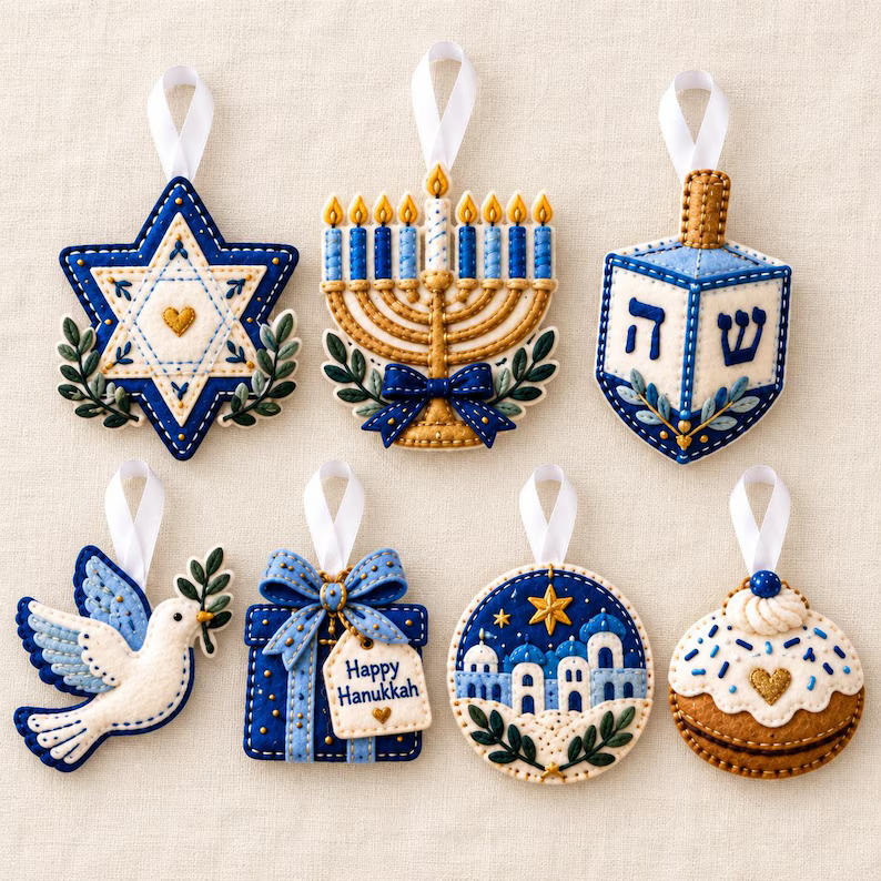 Hanukkah Felt Ornament: Blue Menorah, Dreidel, Star of David Jewish Decor, Christmas Gift, Birthday Gift e06f5f84-b685-445f-9ecf-a38864de58b5-j3_converted.png