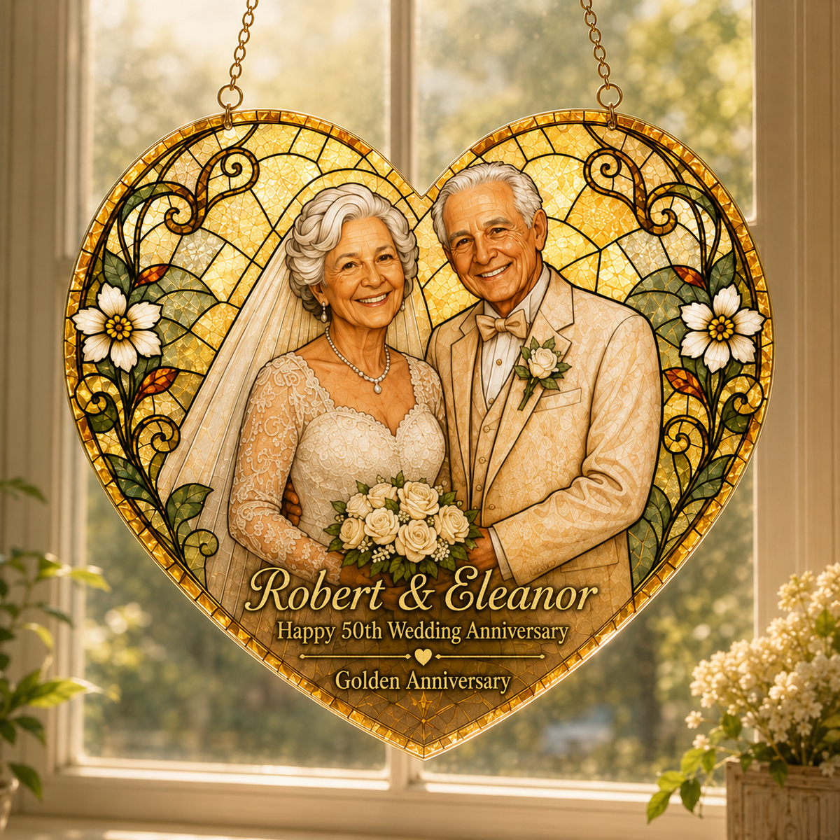 Personalized 50th Wedding Anniversary Faux Stained Glass Suncatcher, Custom Couple Photo Heart Ornament, Golden Anniversary Gift for Parents e07e78d8-d3ac-47dc-b527-7faed5ea6324-Image-Aug-17-2026-10_11_56-AM-1-.png