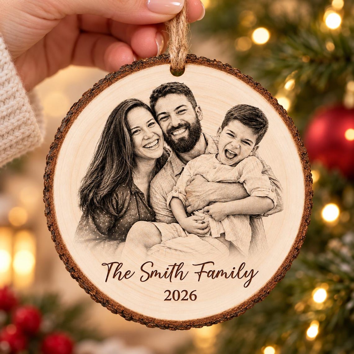 Custom Wooden Family Portrait From Photo Ornament: Family Christmas Keepsake Gift e0852363-8197-4375-af33-e3b1c0ff332e-3.jpg