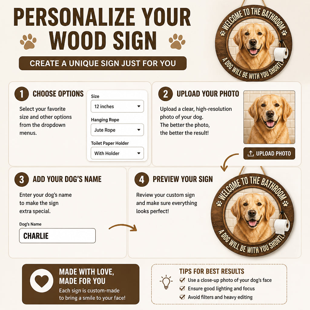 Bathroom Dog Welcome Wood Sign - Custom Pet Photo - Personalized Wood Sign e0886814-ab87-4e2f-9ec6-f8a7a8f5dd72.jpg