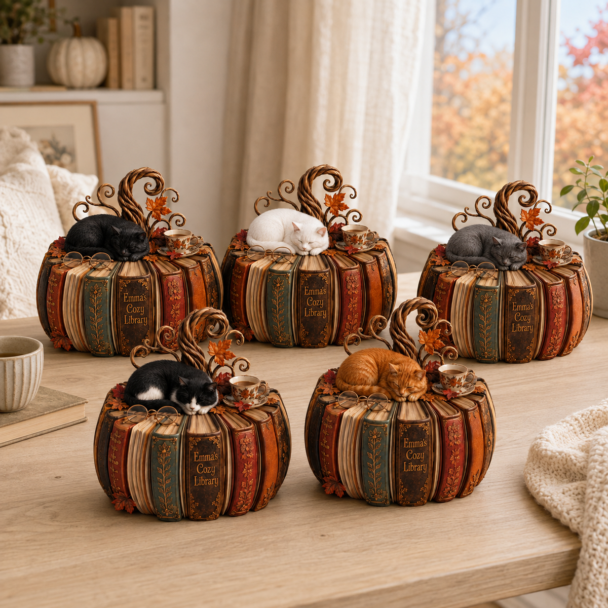 Personalized Fall Book Pumpkin And Little Cat Wooden Block, Custom Book Cat And Coffee for Book Lovers, Librarian Gift, Book Lover Gift e0908cc3-0d70-4f2c-8fc2-c1647615d2d0-banner-1.png