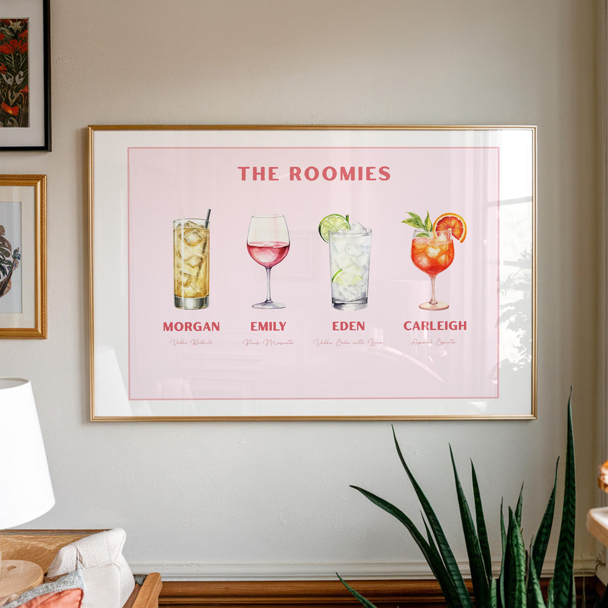 Pink Custom Roommate Drink Print, Roommates as Drinks, Trendy Apartment Dorm Art, Bar Cart Decor, Cocktail Poster, Personalized Wall Art e0a05e43-3911-4d5b-94e0-8bce4f5caa1d-4.jpg