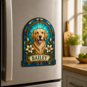 Stained-Glass Pet Portrait Name Magnet - Personalized Custom Shape Fridge Magnet e0b6892b-0cea-4e87-8769-d31611b376c9.jpg
