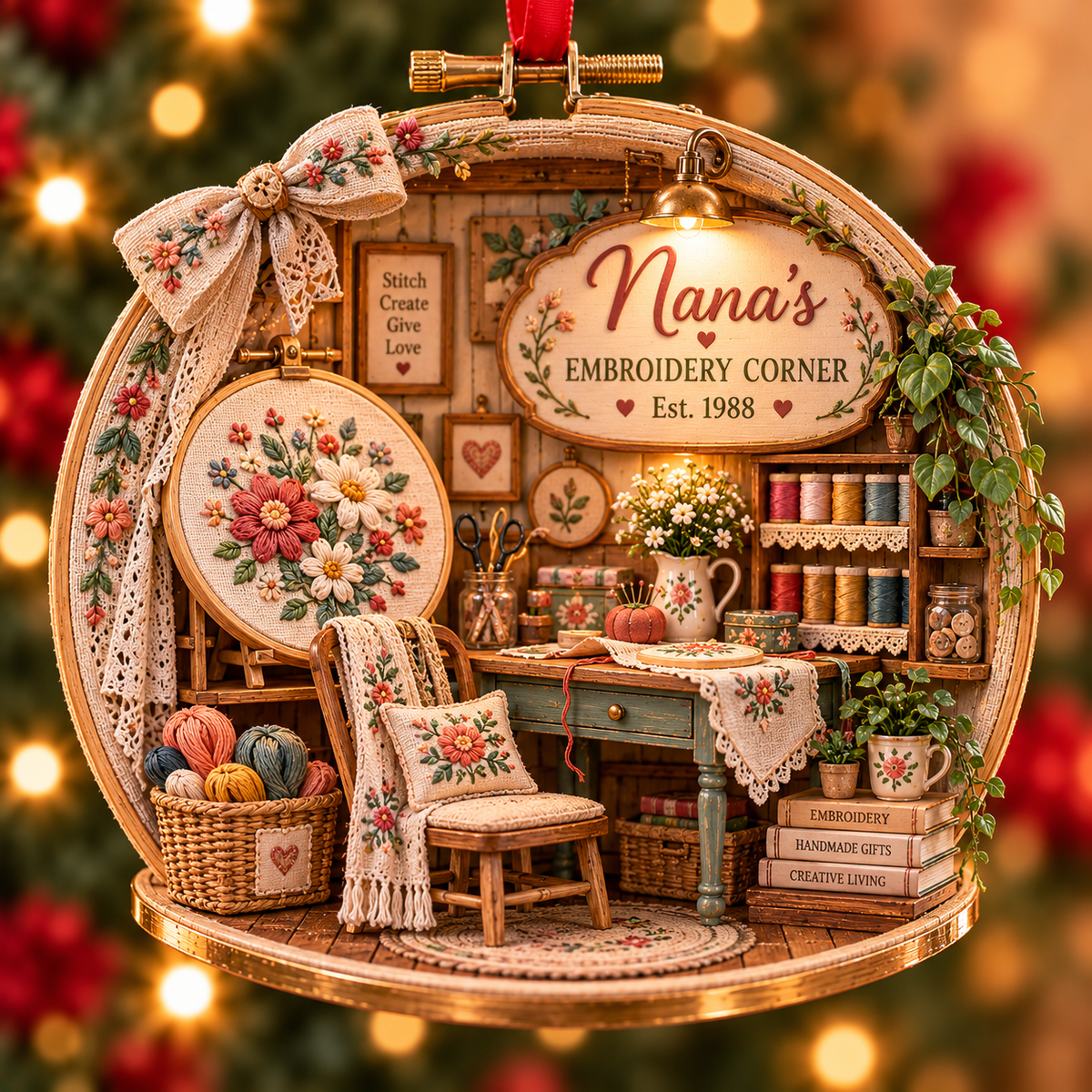 Personalized Embroidery Corner Christmas Ornament – Custom Name & Year, Embroidery Lover Gift, Hand Embroidery Gift for Mom & Grandma e0ba2dcc-9f48-4d81-9cfd-ddec96518d76-Nana-s-Cozy-Embroidery-Corner-Ornament.png