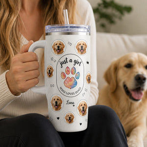 Just a Girl Who Loves Dogs — Custom Pet Photo 40oz Tumbler - Personalized 40 oz Stainless Steel Tumbler e0be9809-c667-4e66-ab07-b705ae42386e.jpg
