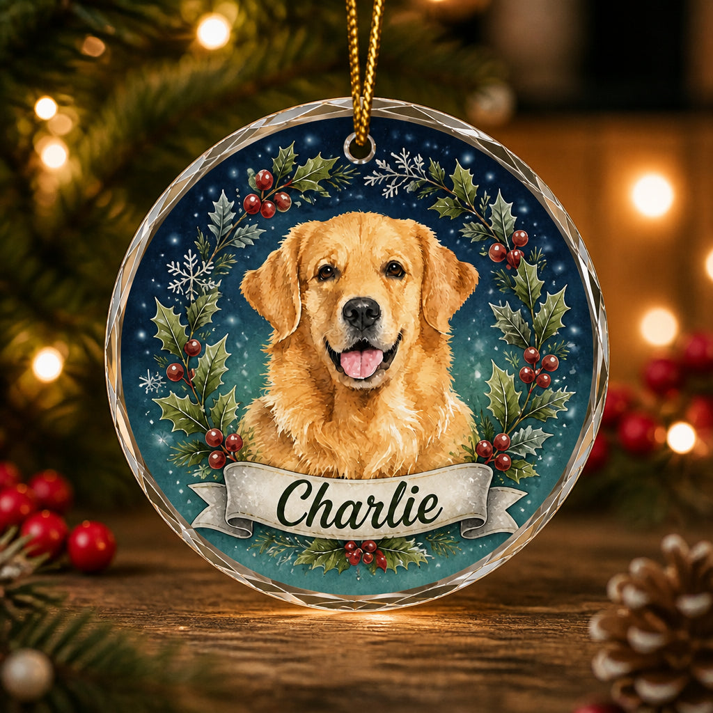 Custom Pet Portrait Crystal Ornament – Winter Wreath - Personalized Crystal Ornament e0c2c066-5a3a-4990-b802-af07f552ac6b.jpg