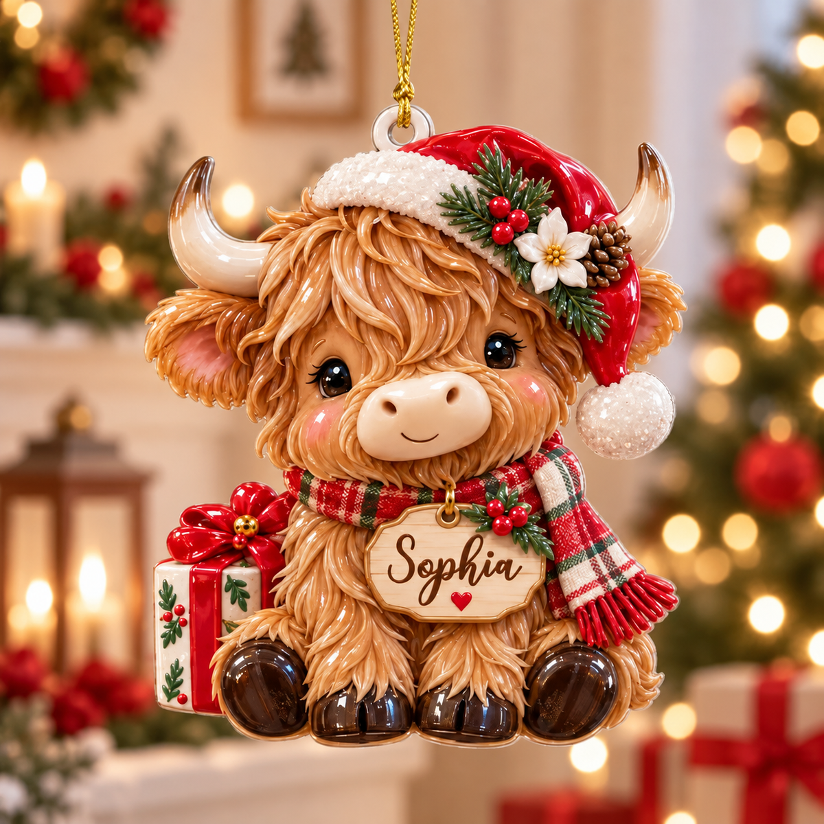 Personalized Highland Cow Christmas Ornament, Cow Farm 3D Relief Acrylic Ornament, Cute Cow Xmas Tree Decor Gift, Highland Cow Santa Decor e0dd3086-39e1-4f54-8bdf-a142f1e6f8c0-hghjyhnj-2-.png