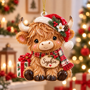 Personalized Highland Cow Christmas Ornament, Cow Farm 3D Relief Acrylic Ornament, Cute Cow Xmas Tree Decor Gift, Highland Cow Santa Decor e0dd3086-39e1-4f54-8bdf-a142f1e6f8c0-hghjyhnj-2-.png