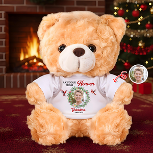Christmas A Cuddle From Heaven - Memorial Personalized Custom Teddy Bear Plush - Sympathy Gift For Family Members e0dd98fc-9962-418d-adb0-e42bb0382eee-1.png