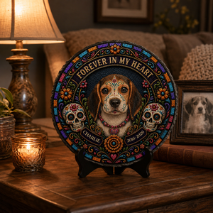 Personalized Forever in My Heart Cat Photo Memorial Garden Stone - Day of the Dead Gifts