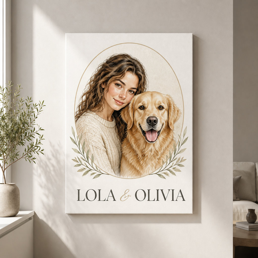 Custom Gouache Owner & Pet Portrait Canvas - Personalized Canvas e0e584d9-dda2-4c7d-9749-35066f3b8e78.png