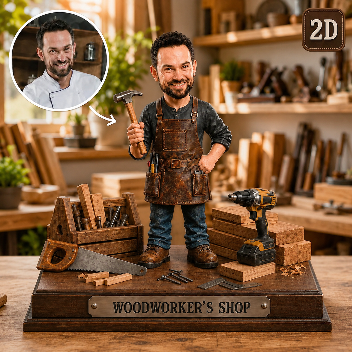 2D PRINTED Custom Woodworker Wooden Block, Personalized Carpenter Gift, 2D Workshop Trophy with Custom Face, Handyman Desk Decor e0e68c73-6f1d-4563-832a-813eb5b287ea-4740fad4-6b0c-44d8-96b4-328e33039201.png