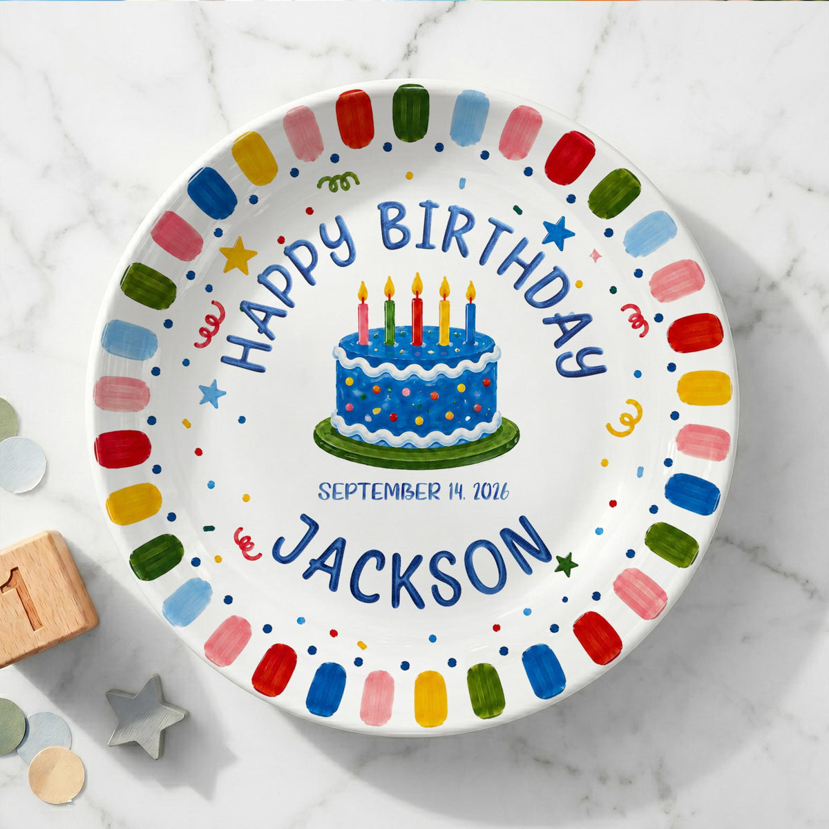 Personalized Birthday Plate, Happy Birthday Ceramic Plate, Colorful Birthday Cake Plate, Custom Birthday Gift, Kids Party Decor e0e767d3-001f-4c13-880a-19c76c42f860-3.jpg