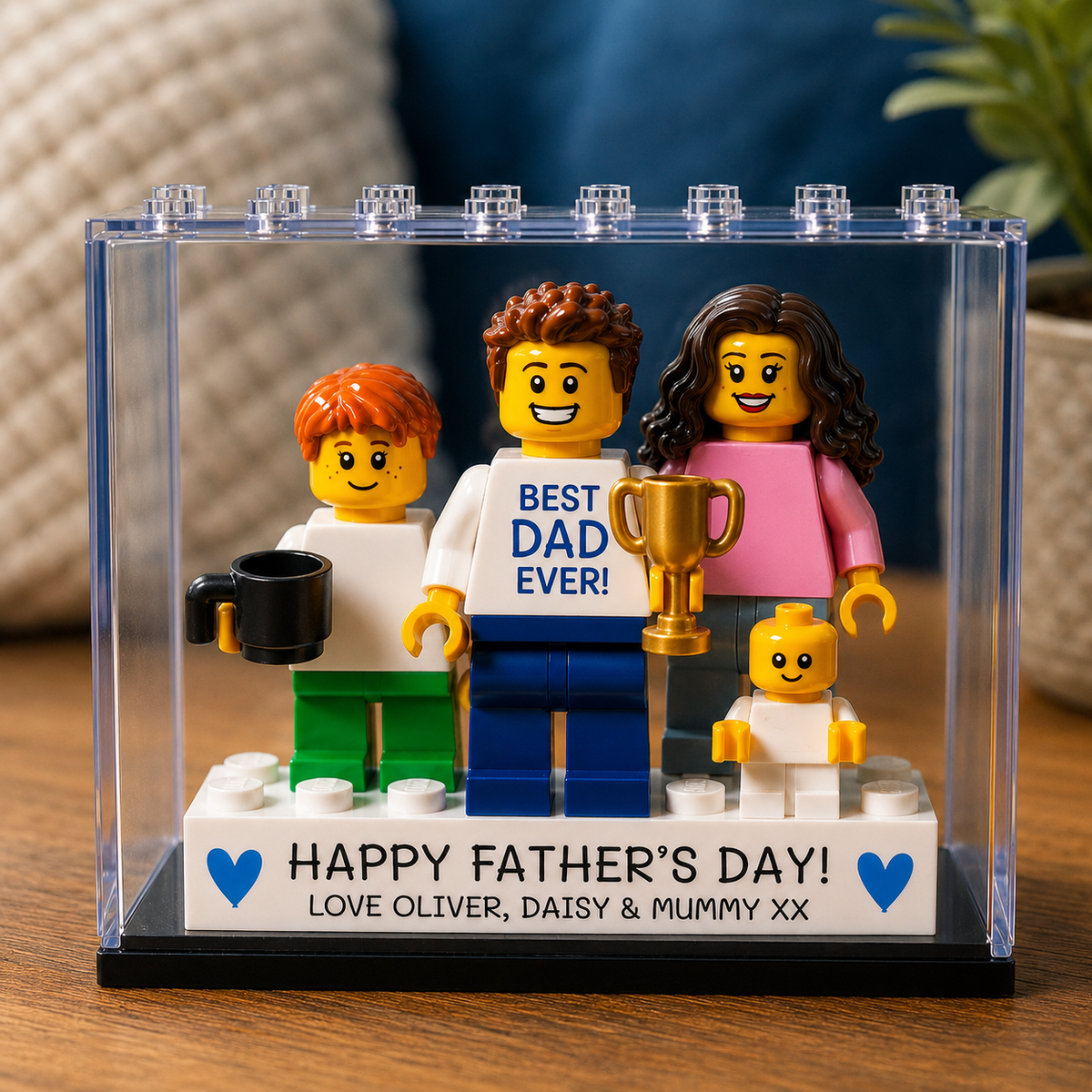 Father's Day Personalised Minifigure Gift for Dad, Custom Family Keepsake Figures, Sentimental Gift for Best Daddy