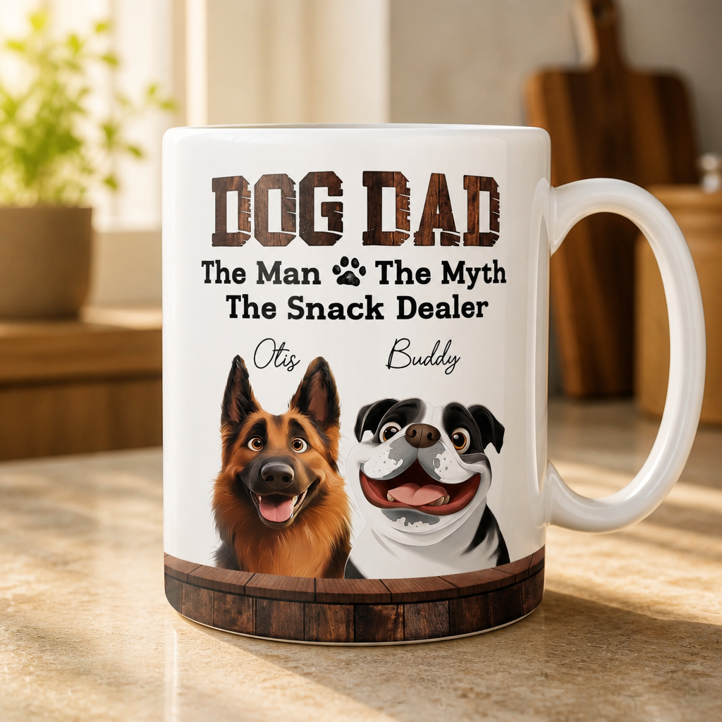 Dog Dad Snack Dealer Custom Pet Photo Mug - Personalized Mug e14c81cd-076d-4131-ae86-a01e45a6bf10.png