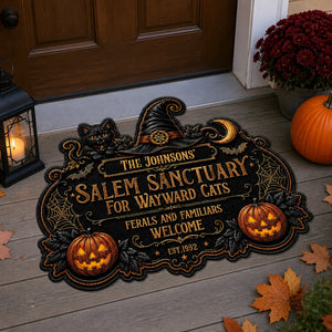 Personalized Salem Sanctuary Halloween Cat Doormat - Personalized Custom Shape Doormat (ZB) e15d2fd2-7af3-4515-816c-f7b2071a7bd5.jpg