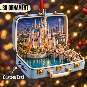 Personalized 3D Lotte World Castle Suitcase Christmas Ornament – Seoul South Korea Travel Souvenir & Gift for Seoul Lovers e15eda22-df25-4791-86bd-699442fc5486-Lotte-World-suitcase-castle-diorama.png
