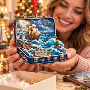 Personalized Bermuda Triangle 3D Suitcase Christmas Ornament – Ocean Mystery Keepsake & Gift for Adventure Lovers e177549d-3f98-46de-b9ac-19cf8862349d-Bermuda-Triangle-Ornament-Gift-Moment-3.png