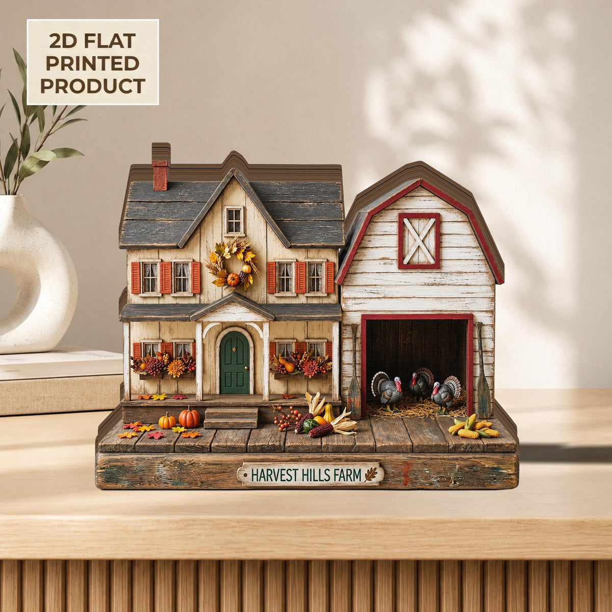 Harvest Farmhouse 2D FLAT Wooden Block Decor, Autumn Barn Shelf Sitter, Fall Farm Scene Display, Rustic Thanksgiving Home Decor e17ab886-ed79-4ce7-a62f-ee0907ca2182-5.jpg