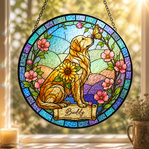 Custom Stained-Glass Pet Suncatcher — Photo-to-Art with Name - Personalized Suncatcher Stained Glass e17e0dac-e4a4-4dcb-8ffe-b6da81bac18b.png