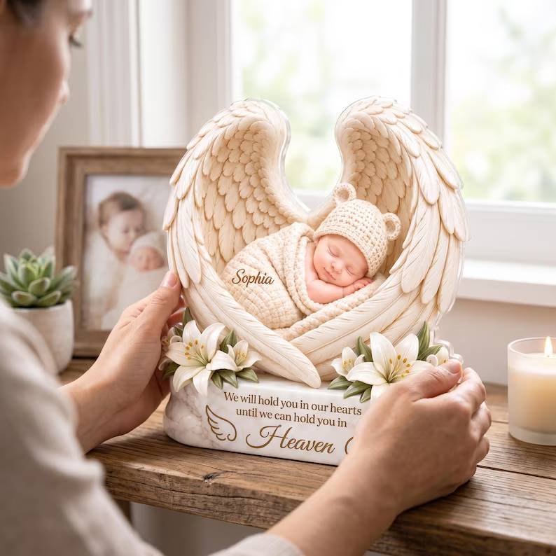 Hold You in Heaven - Personalized Baby Loss Memorial Acrylic Plaque, Angel Baby Keepsake,, Baby in Heaven Decor, Bereavement Gift e187fc59-e76b-4fdc-b608-cdb5b2ca41cf-dfgre-5-.jpg