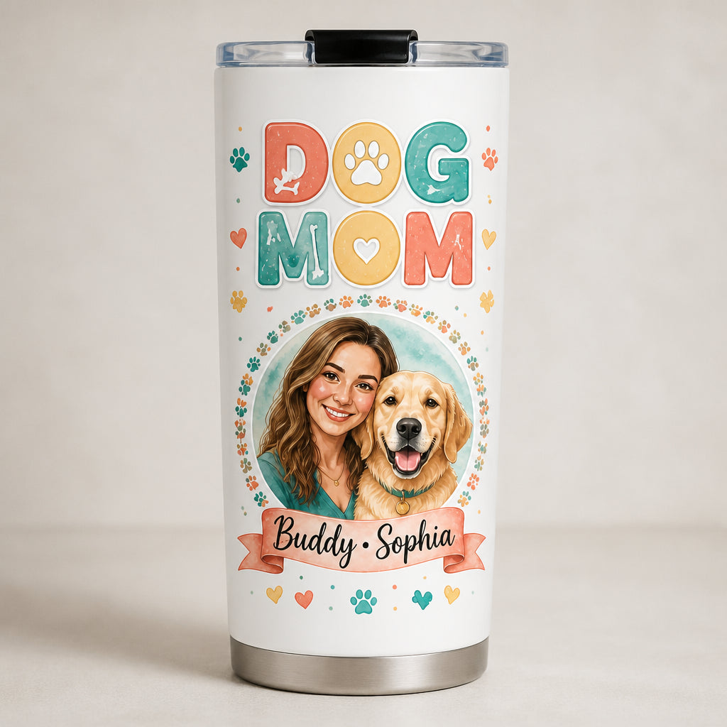 Dog Mom Custom Portrait Tumbler – Photo-to-Watercolor with Names - Personalized Tumbler e18986ca-6cd0-4f45-9d71-acbb69551f26.jpg
